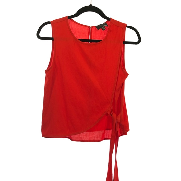 Greylin size XS red faux wrap sleeveless top shirt - Picture 1 of 6